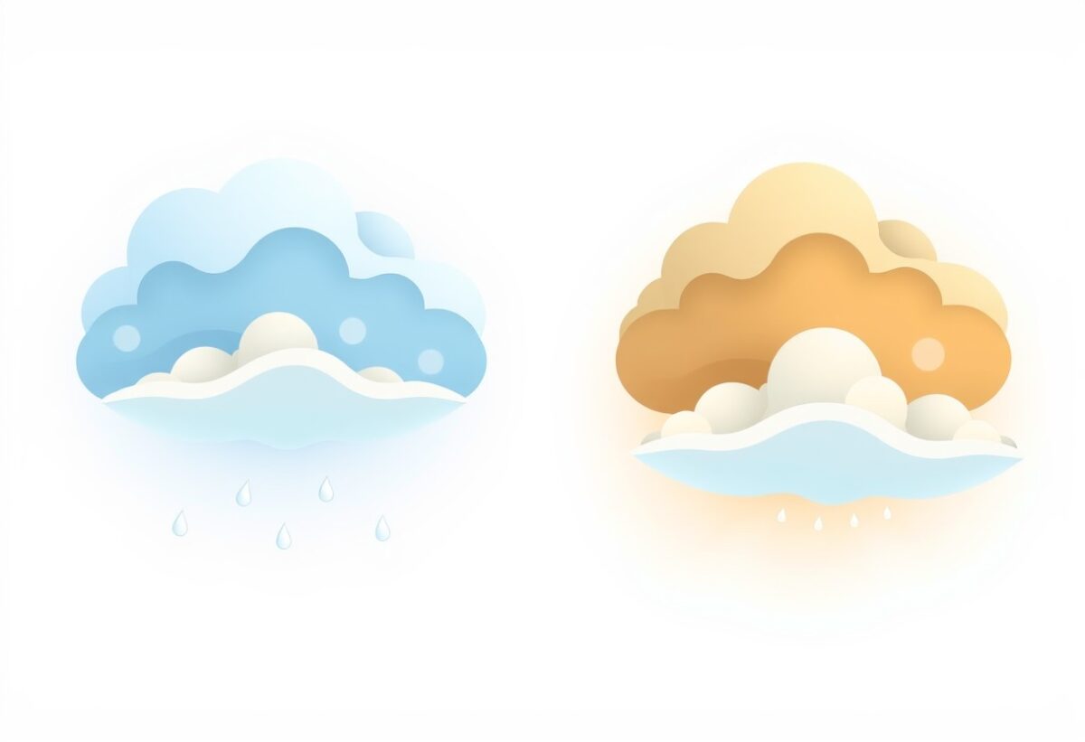 梅雨前線と停滞前線の違いのイメージ画像