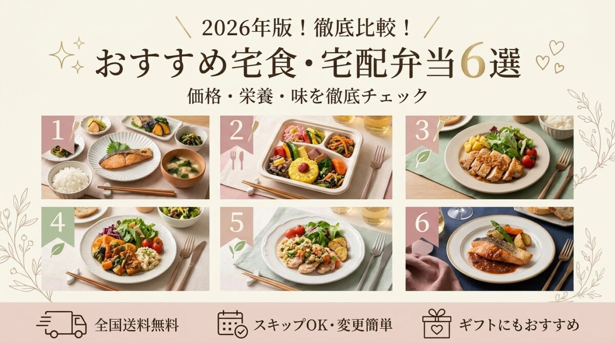 宅食おすすめ比較6選！価格・栄養・味を徹底チェック【2026年版】