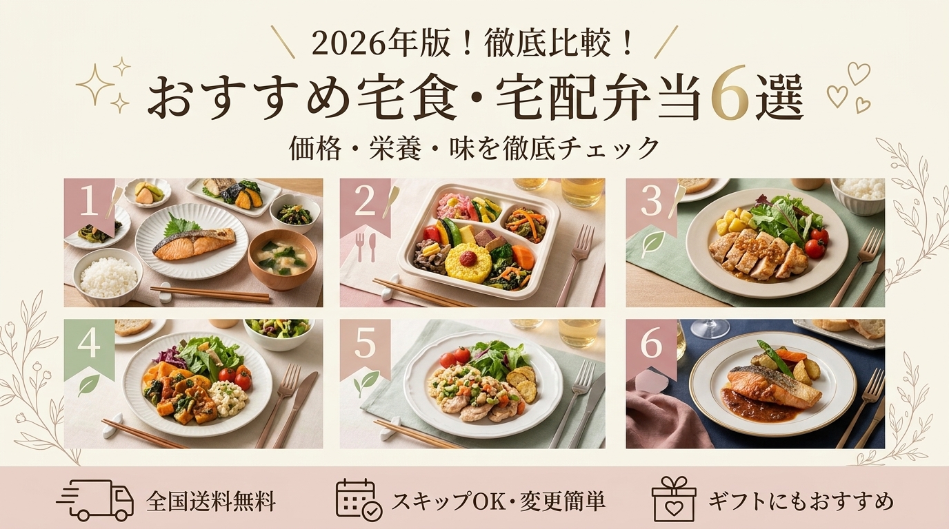 宅食おすすめ比較6選！価格・栄養・味を徹底チェック【2026年版】