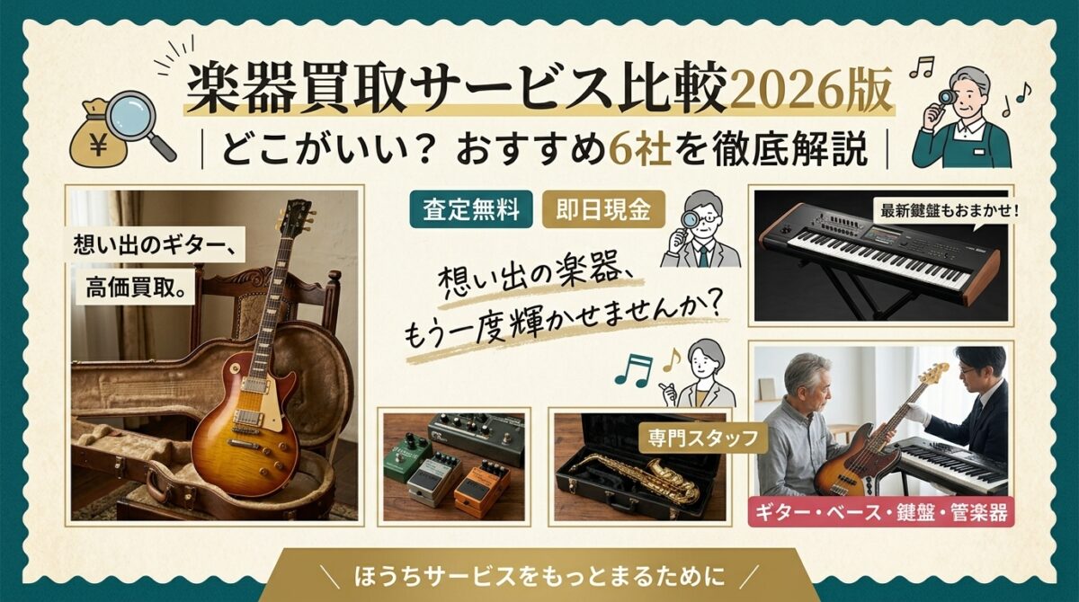 楽器の買取屋さん比較2026年版｜どれがいい？おすすめ業者6選を徹底解説